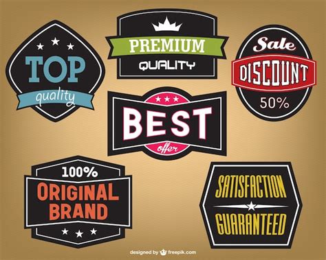 Vintage marketing stickers design | Free Vector