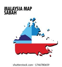 Sabah State Map Malaysia Country Flag 库存矢量图（免版税）1746780659 | Shutterstock