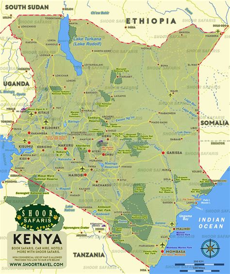 Detailed Kenya Map with Cities & National Parks, free to download as ...