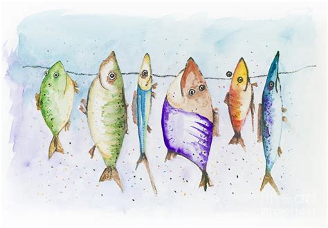 Funny fish Painting by Irina Gromovaja | Fine Art America