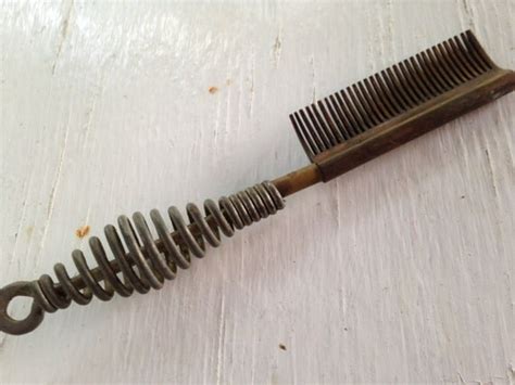 Antique Brass Hot Comb Vintage Hair Press by EightBoardsFarm