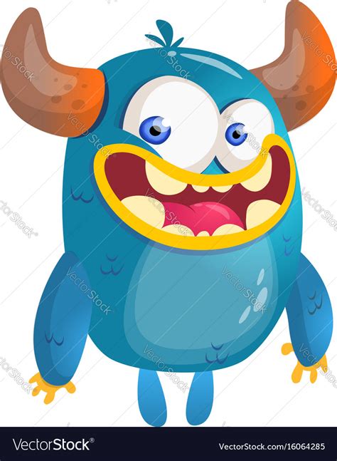 Cartoon blue monster Royalty Free Vector Image