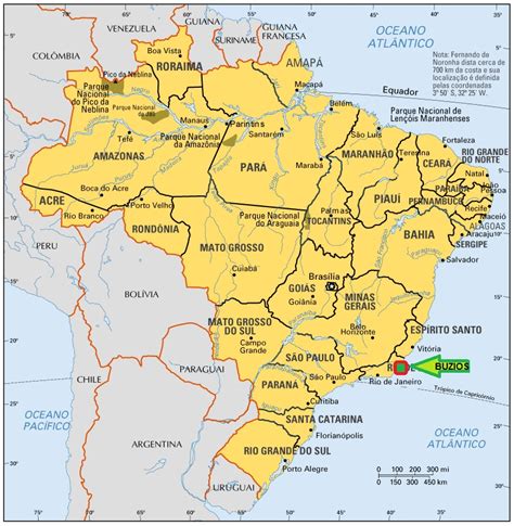 Playas de Brasil: Mapa de Brasil con la ubicación de Buzios (Estado de ...