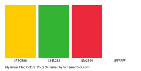 Myanmar Flag Colors » Country Flags » SchemeColor.com