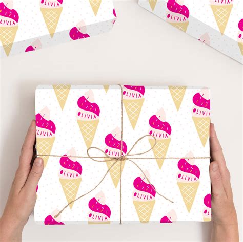 Personalised Ice Cream Wrapping Paper By Abigail Warner ...