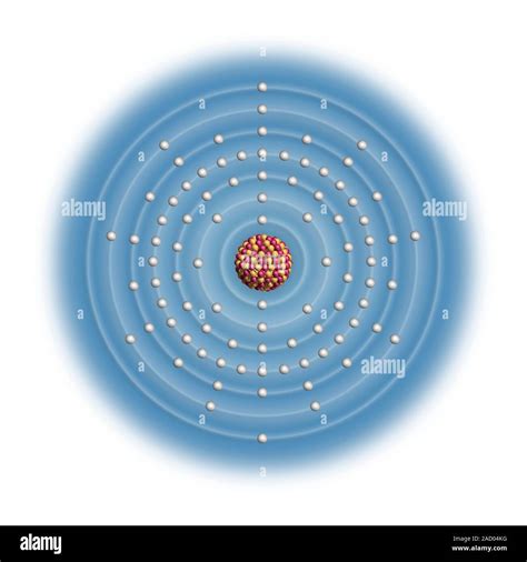 Actinium (Ac). Diagram of the nuclear composition and electron ...