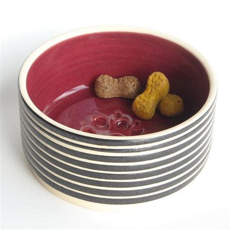 Ceramic Dog Bowl Medium Red with Paw Print by GoldenbergCeramics, $42. ...