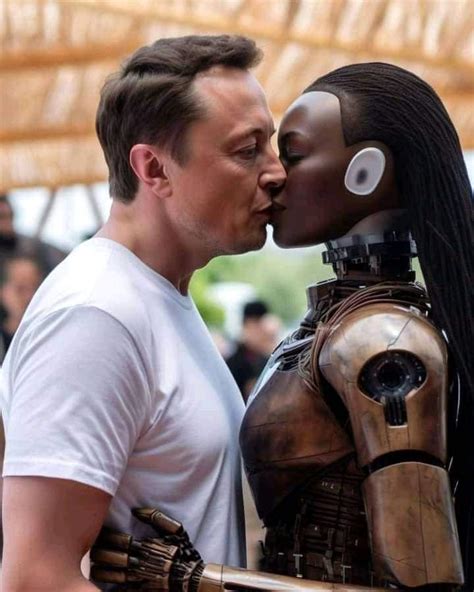 Elon Musk pictured kissing robot as fears over AI continue to grow | Marca