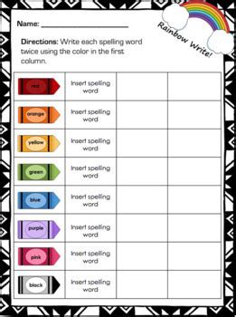 Spelling: Rainbow Write by Mrs Langs Littles | Teachers Pay Teachers