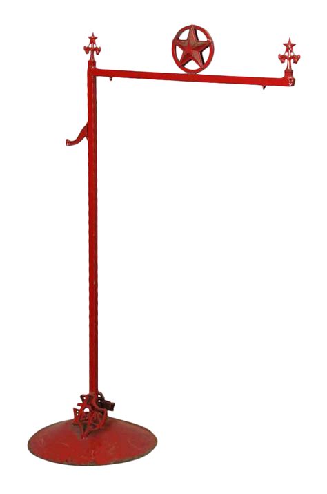 Red Metal Texas Sign Pole | Chairish