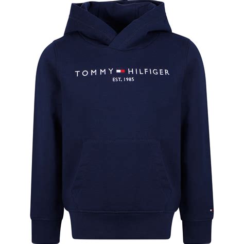 Tommy Hilfiger Logo Hoodie in Navy Blue — BAMBINIFASHION.COM