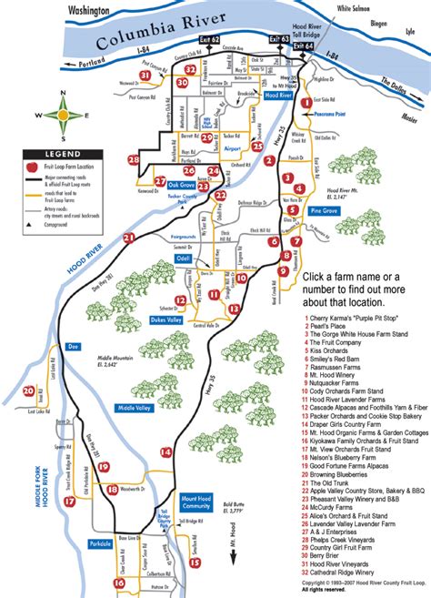 Hood River County Fruit Loop map - Hood River Oregon • mappery