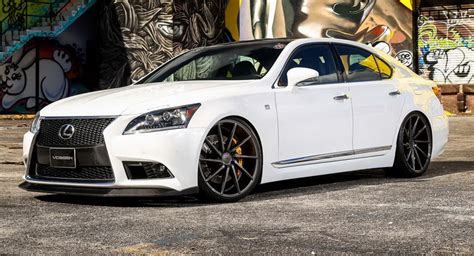 White Lexus LS 460 F-Sport Riding High on 22″ CVT Wheels | Carscoops