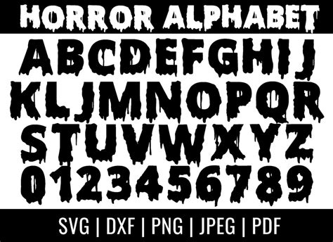 Horror Font SVG Scary Halloween Font Clipart Font Cricut | Etsy