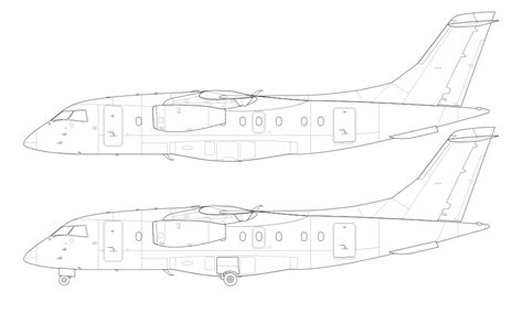 Fairchild-Dornier 328JET blank illustration templates – Norebbo