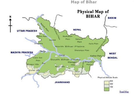 BIHAR: physical map of bihar