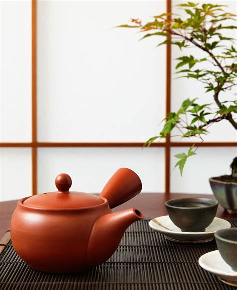 Brown Bamboo Detailed Kyusu Tea Set - Teapot & (6) Tea Cups Japan ...