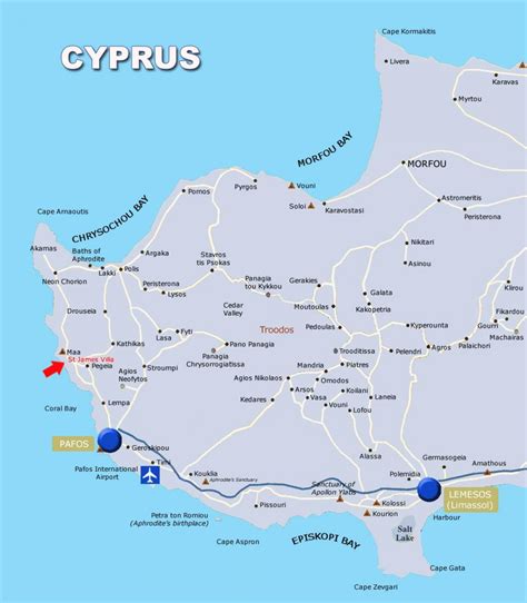 Coral Bay Cyprus Map - Map Of West