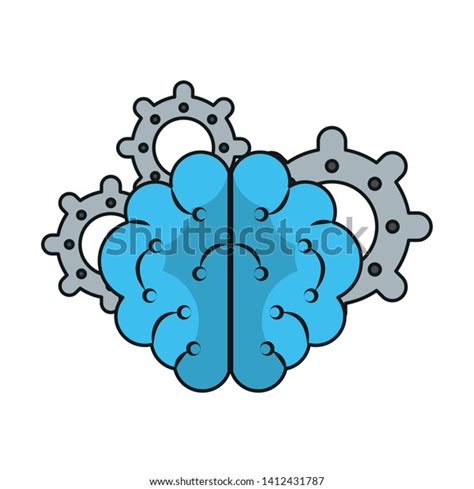 Human Brain Gears Symbol Vector Illustration Stock Vector (Royalty Free ...