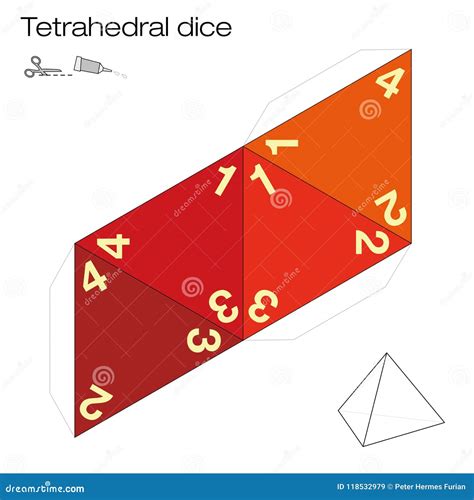 Tetrahedral Dice Platonic Solid Template Stock Vector - Illustration of ...