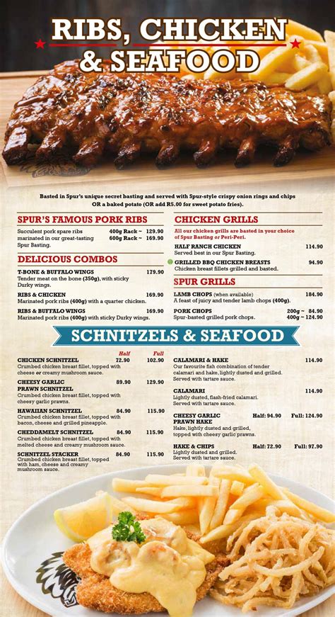 Spur Steak Ranches Menu Prices & Specials