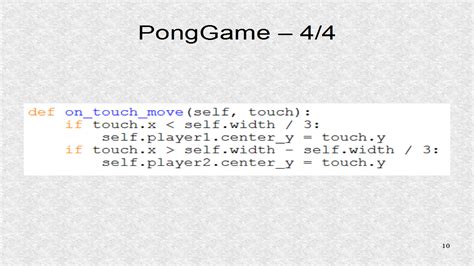 Mobile Programming in Python: 32. Pong Game