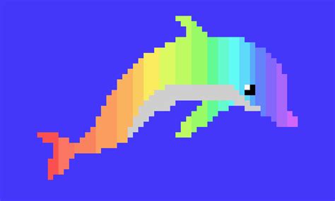 Rainbow Dolphin! | Pixel Art Maker