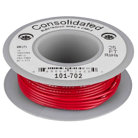 Consolidated Stranded 26 AWG Hook-Up Wire 25 ft. Red UL Rated