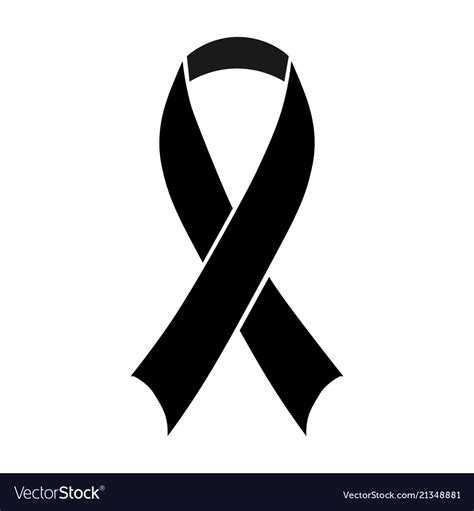 Black awareness ribbon Royalty Free Vector Image