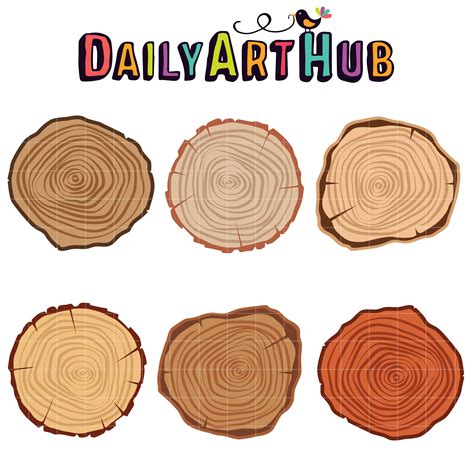 Tree Wood Slices Clip Art Set – Daily Art Hub – Free Clip Art Everyday