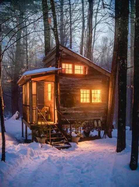 Warm cabin on a snowy night. : r/CozyPlaces