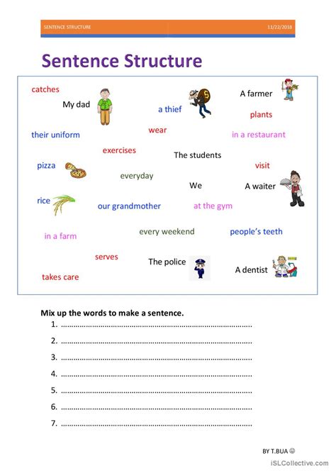 Construct sentence: English ESL worksheets pdf & doc