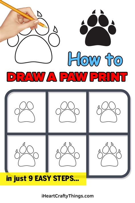 Paw Print Drawing - How To Draw A Paw Print Step By Step