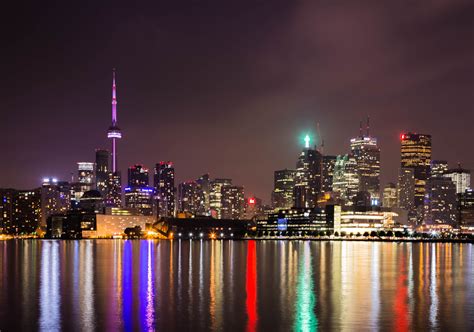 Panoramic photography of city skyline at night HD wallpaper | Wallpaper ...