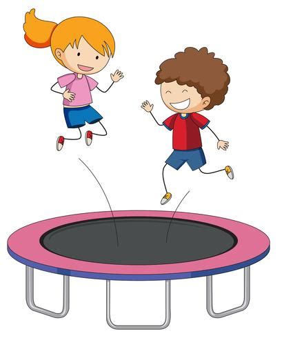 Children jumping on trampoline 431904 Vector Art at Vecteezy