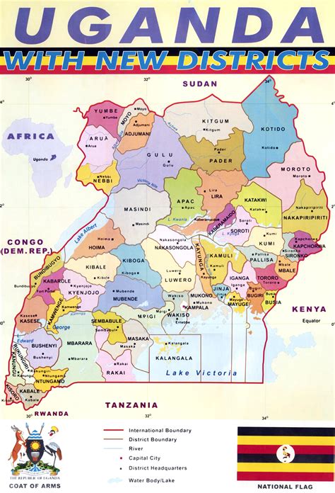 Large detailed administrative map of Uganda | Uganda | Africa ...