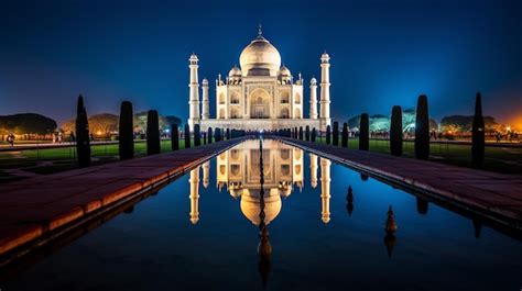 Night view of The Taj Mahal | Premium AI-generated image