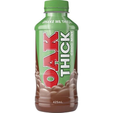 Oak Thick Choc Mint Flavoured Milk 425ml | Woolworths