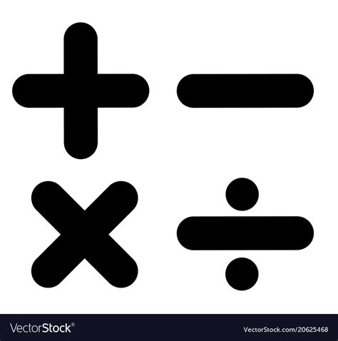 Math sign on white background math symbol flat Vector Image