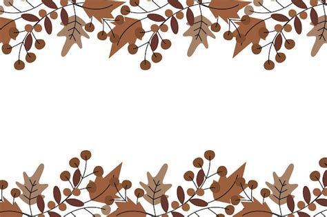 Premium Vector | Frame border from autumn plants in trendy mute dark ...