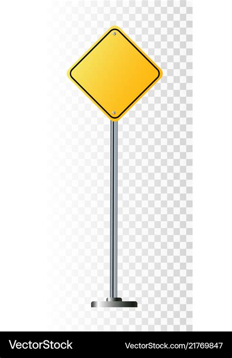 Blank yellow road sign or empty traffic signs Vector Image