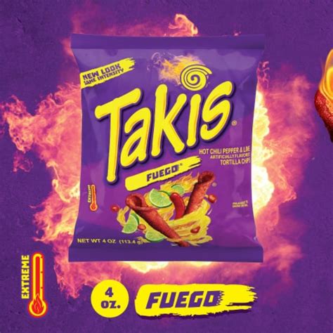 Takis® Fuego Hot Chili Pepper & Lime Tortilla Chips, 4 oz - Pick ‘n Save