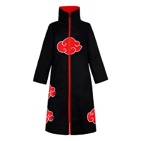 Popular Anime Manga Naruto Cosplay Costume Akatsuki Cloak Long Black ...