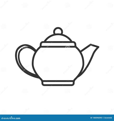 Simple Vector Icon of a Teapot for Tea. Stock Design Isolated on a ...