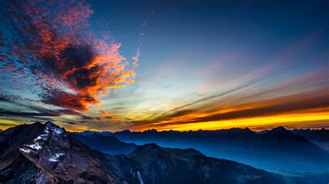 Download Cloud Sky Mountain Nature Sunset 4k Ultra HD Wallpaper by ...