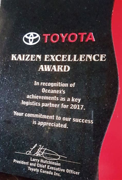 2017 Kaizen Excellence Award | Oceanex