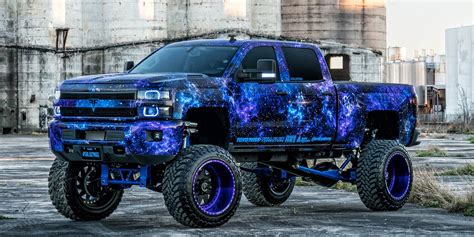 Galaxy Vinyl Wrap on Lifted Silverado 2500 HD | Trucks lifted diesel ...