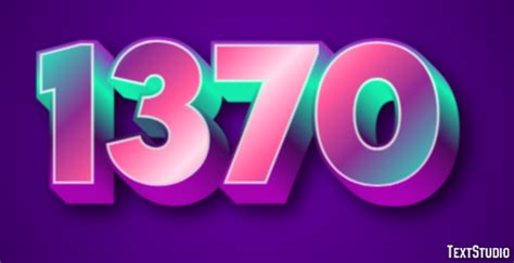 1370 Text Effect and Logo Design Number