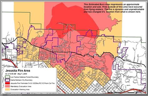 Santa Barbara Fire Evacuation Map