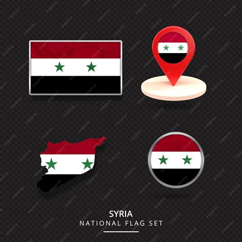 Premium PSD | Syria National Flag map location element design